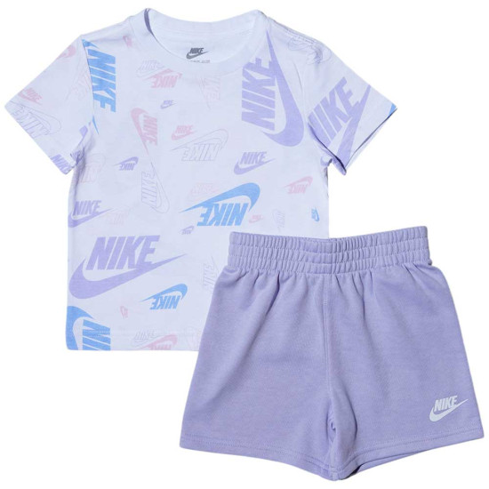 Nike Βρεφικό σετ Sportswear Futura Allover Print T-Shirt & Shorts Set